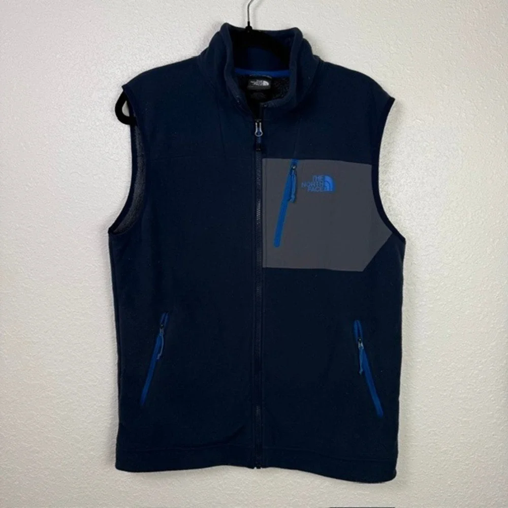 The North Face Denali Fleece Vest Full Zip Sleeveless Jacket Navy Blue Medium
